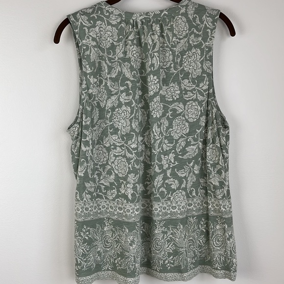 Lucky Brand women’s green floral swing tank. Size Large - Picture 6 of 8